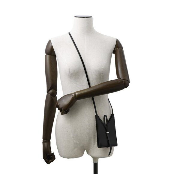 Givenchy Cutout Phone Holder Shoulder Bag Size Mini Leather Black - Picture 1 of 15